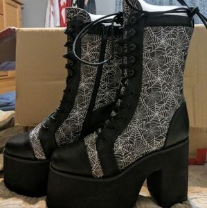 Strange cvlt Raven Boot Spiderweb sz 8